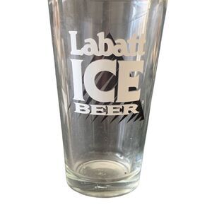 Vintage Labatt Ice Black Mountain Beer Pint Glass Heavy Base